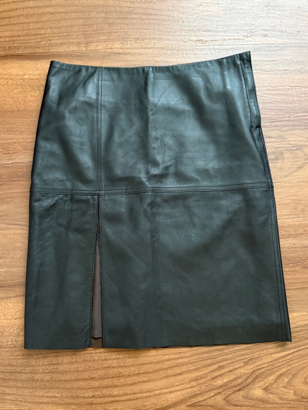 Max Studio Leather Skirt Dress Pants in Deep Brown